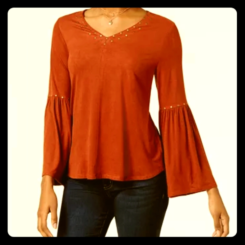 Soft, faux suede top